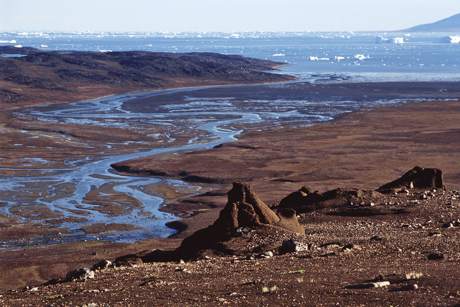 Fluss-Mündung . Saqqaqdalen . Nuussuaq . Grönland . 2009 (Foto: Manuela Hahnebach)