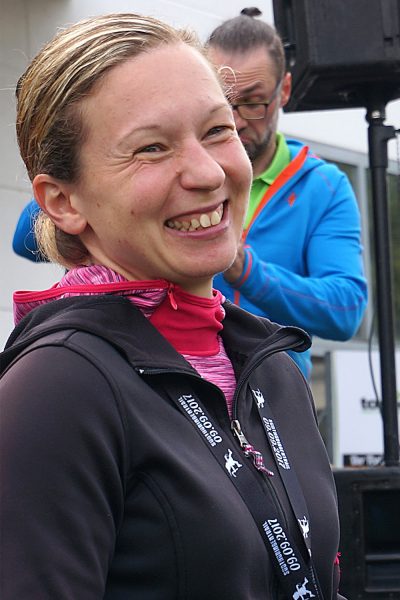 Siegerehrung Heldentrail (Master Women): Annett Naumann (2.) . Suhl Simson Gewerbepark . Südthüringentrail 2017 (Foto: Andreas Kuhrt)