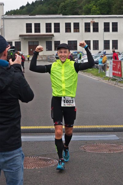 Im Ziel: Rasmus Mühlebach . Südthüringentrail 2017 (Foto: Andreas Kuhrt)