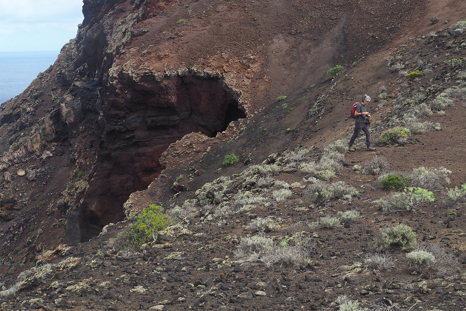 Farbige Vulkanasche beim Mirador Lomo Negro 2 . El Hierro . Kanarische Inseln 2018 (Foto: Manuela Hahnebach)