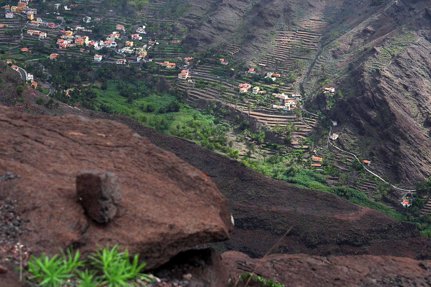 Blick vom Camino la Mérica nach Chelé im Valle Gran Rey . La Gomera . Kanarische Inseln 2018 (Foto: Manuela Hahnebach)