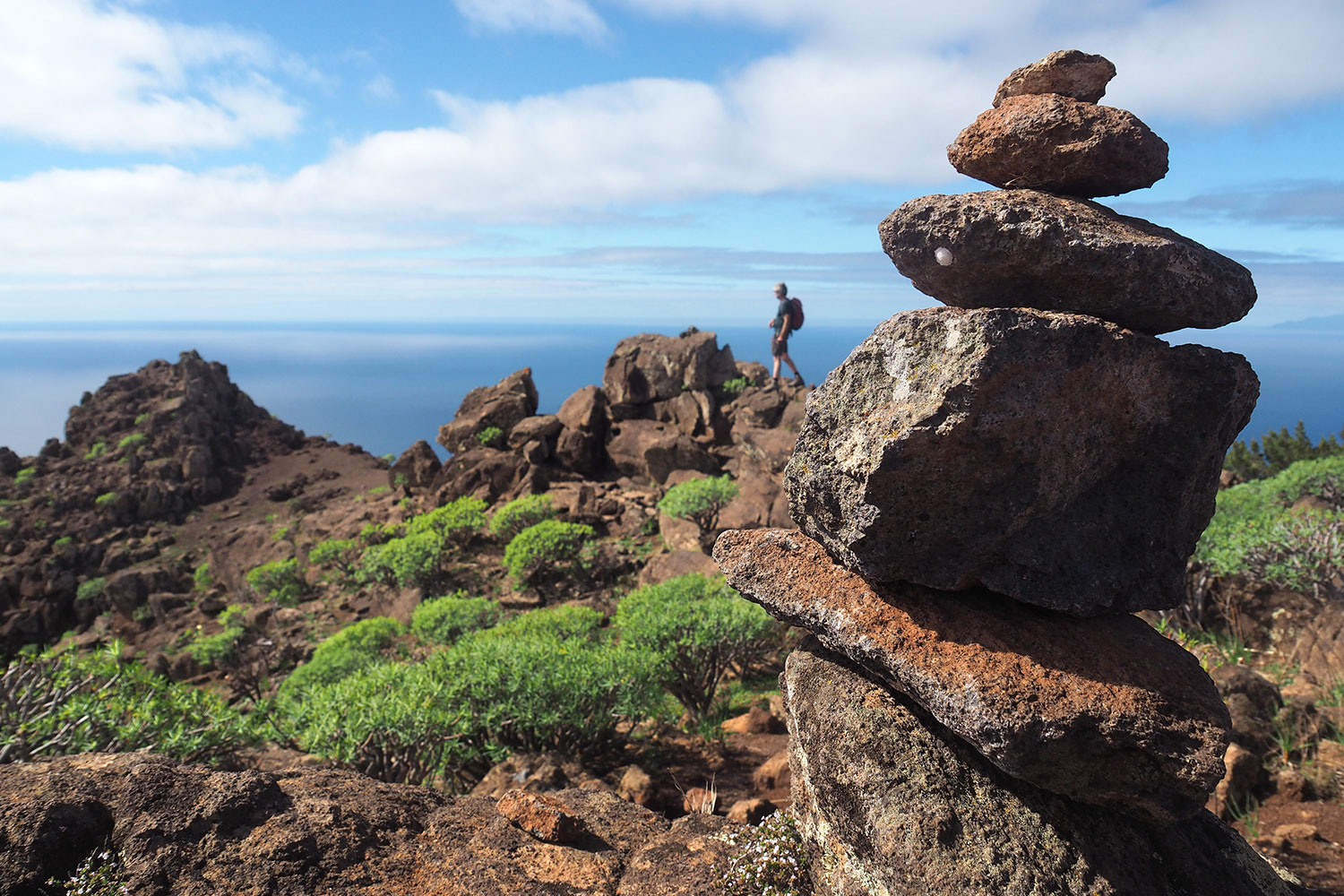 Am Gipfel La Mérica (857 m) . Valle Gran Rey . La Gomera . Kanarische Inseln 2018 (Foto: Manuela Hahnebach)