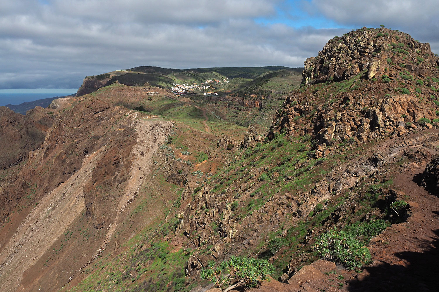 Camino la Mérica: Blick nach Arure . Valle Gran Rey . La Gomera . Kanarische Inseln 2018 (Foto: Manuela Hahnebach)