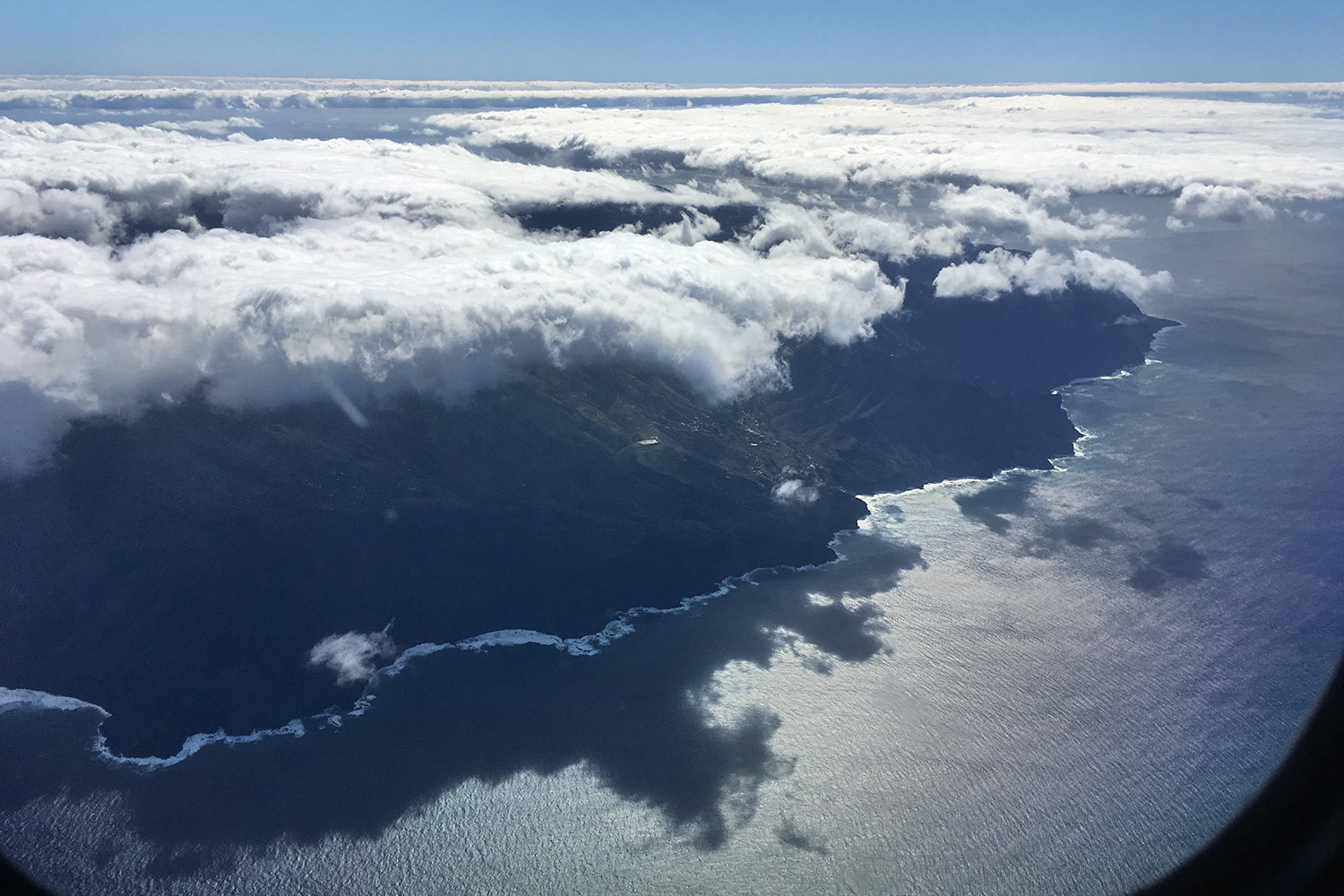 Alojera auf La Gomera aus dem Flugzeug . Teneriffa . Kanarische Inseln 2018 (Foto: Manuela Hahnebach)