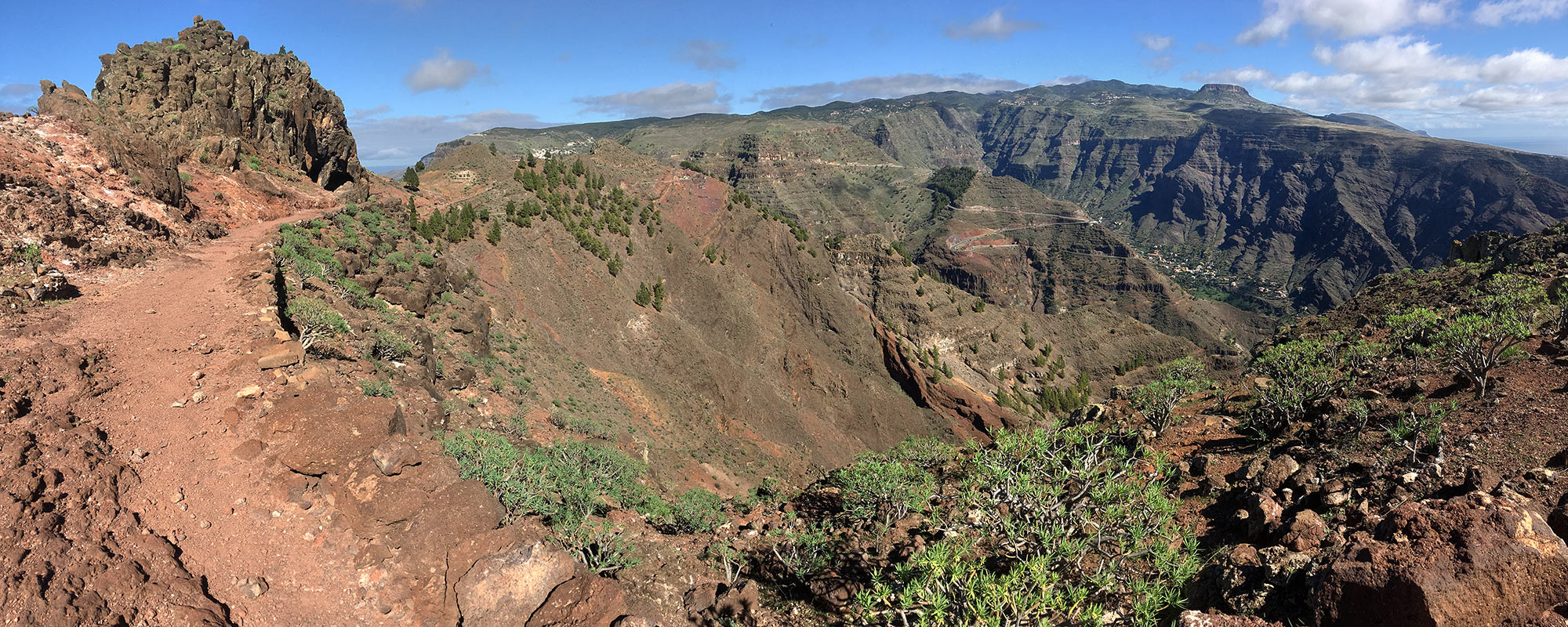 Camino la Mérica: Blick über Barranco de Arure zum Hochland . Valle Gran Rey . La Gomera . Kanarische Inseln 2018 (Foto: Manuela Hahnebach)