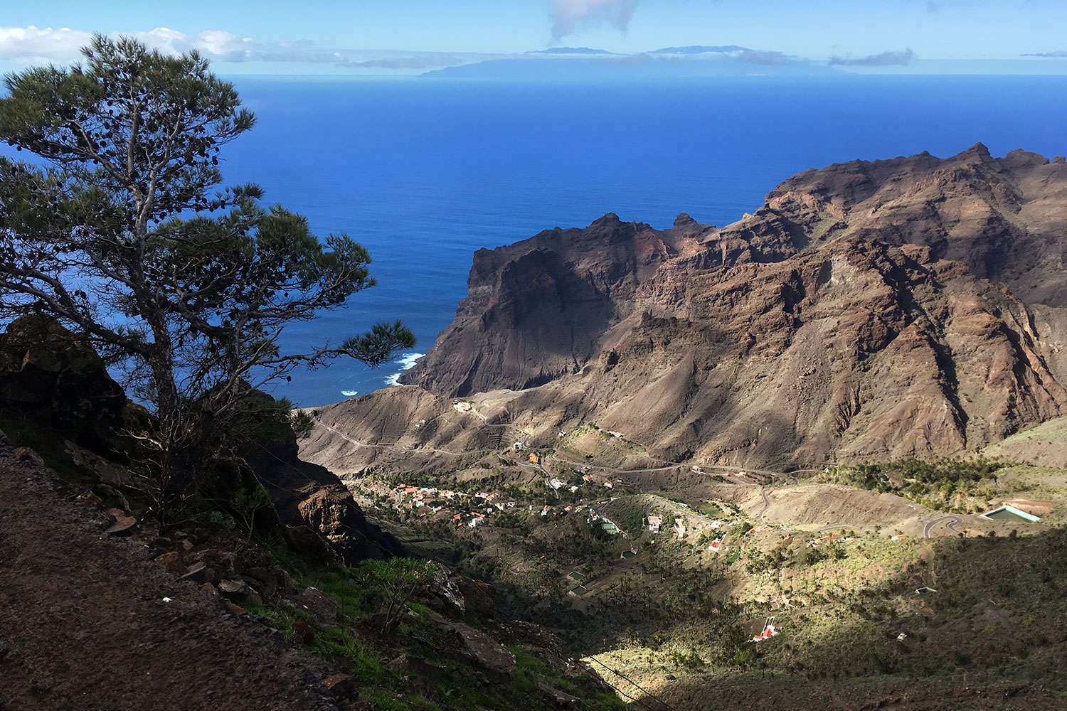 Camino la Mérica: Blick ins Barranco de Taguluche . Valle Gran Rey . La Gomera . Kanarische Inseln 2018 (Foto: Manuela Hahnebach)