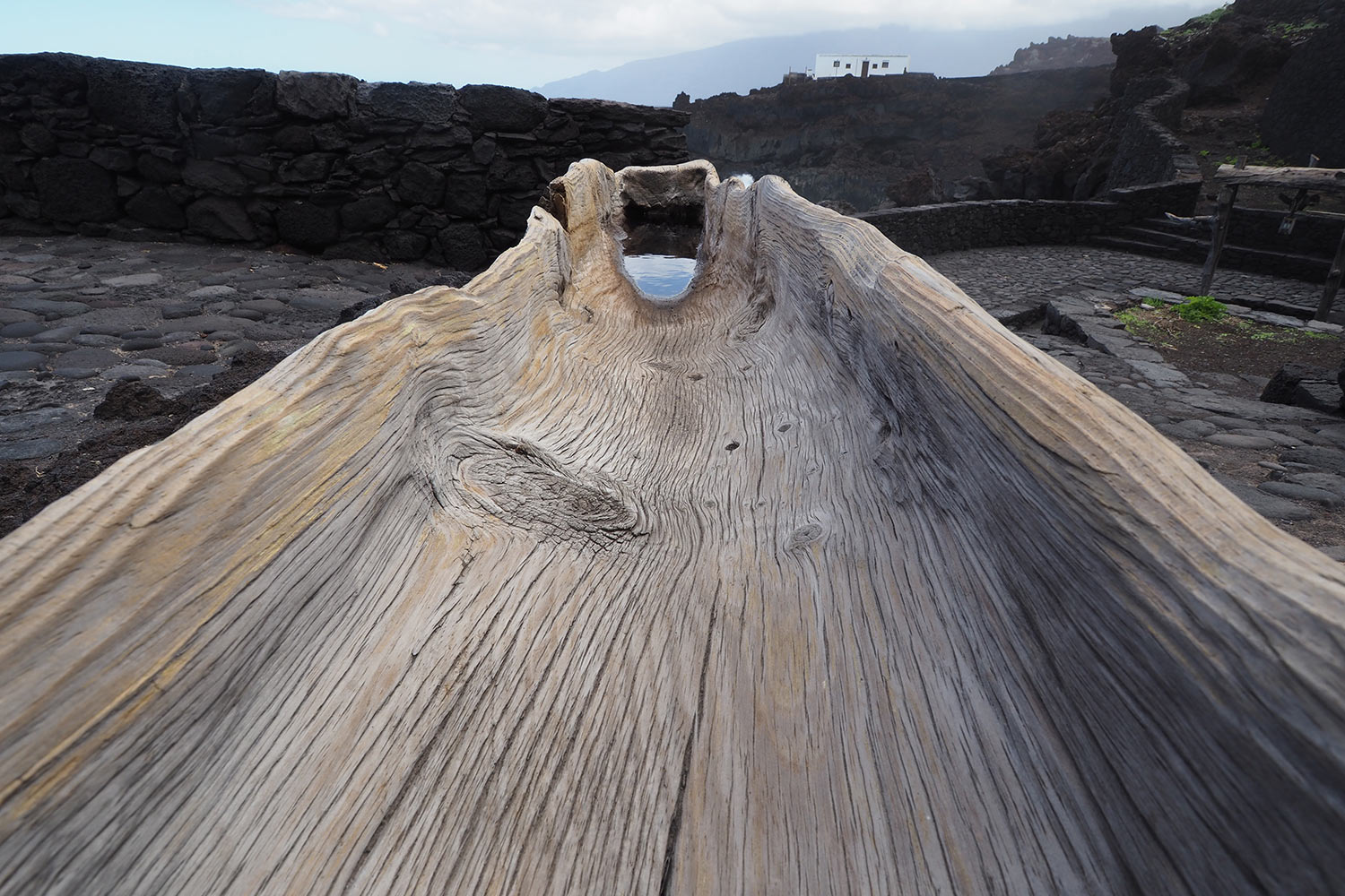 Holztrog in El Pozo de la Salud . El Hierro . Kanarische Inseln 2018 (Foto: Andreas Kuhrt)
