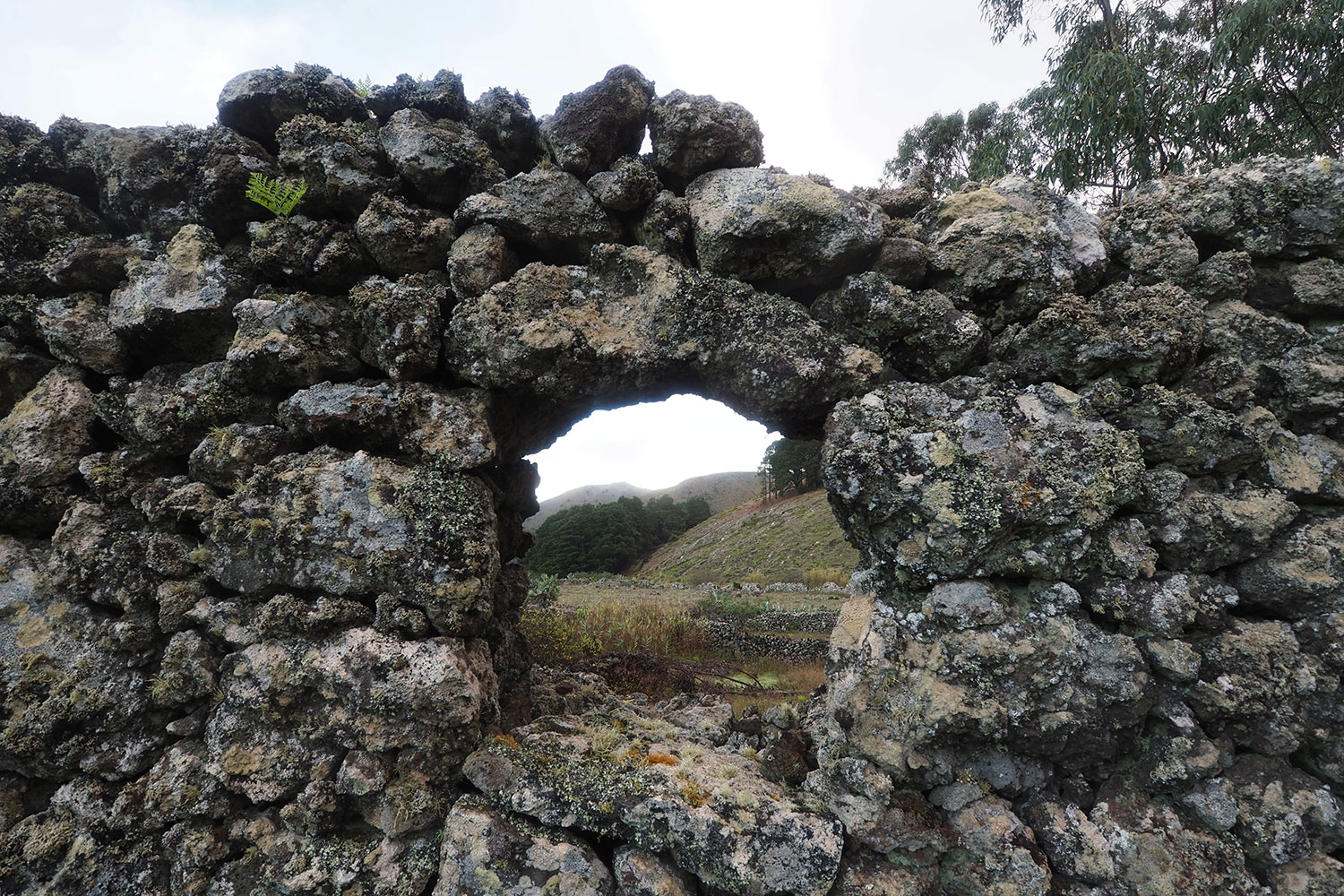 Mauer im Ruinendorf La Albarrada . El Hierro . Kanarische Inseln 2018 (Foto: Andreas Kuhrt)