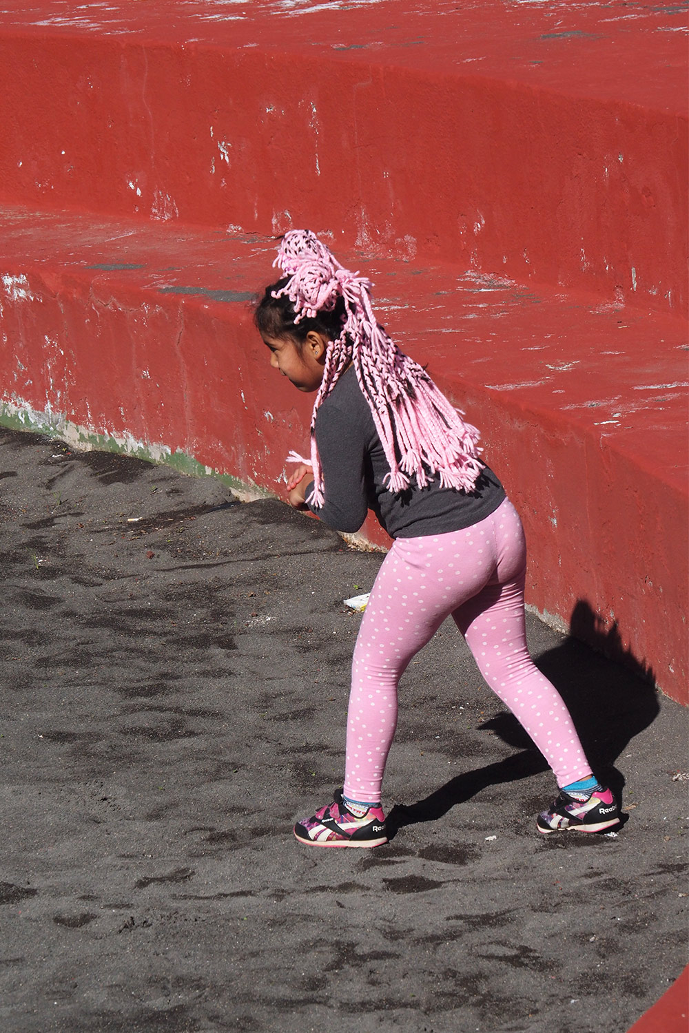 Der rosarote Panther . Lucha-Canaria-Arena in La Frontera . El Hierro . Kanarische Inseln 2018 (Foto: Andreas Kuhrt)