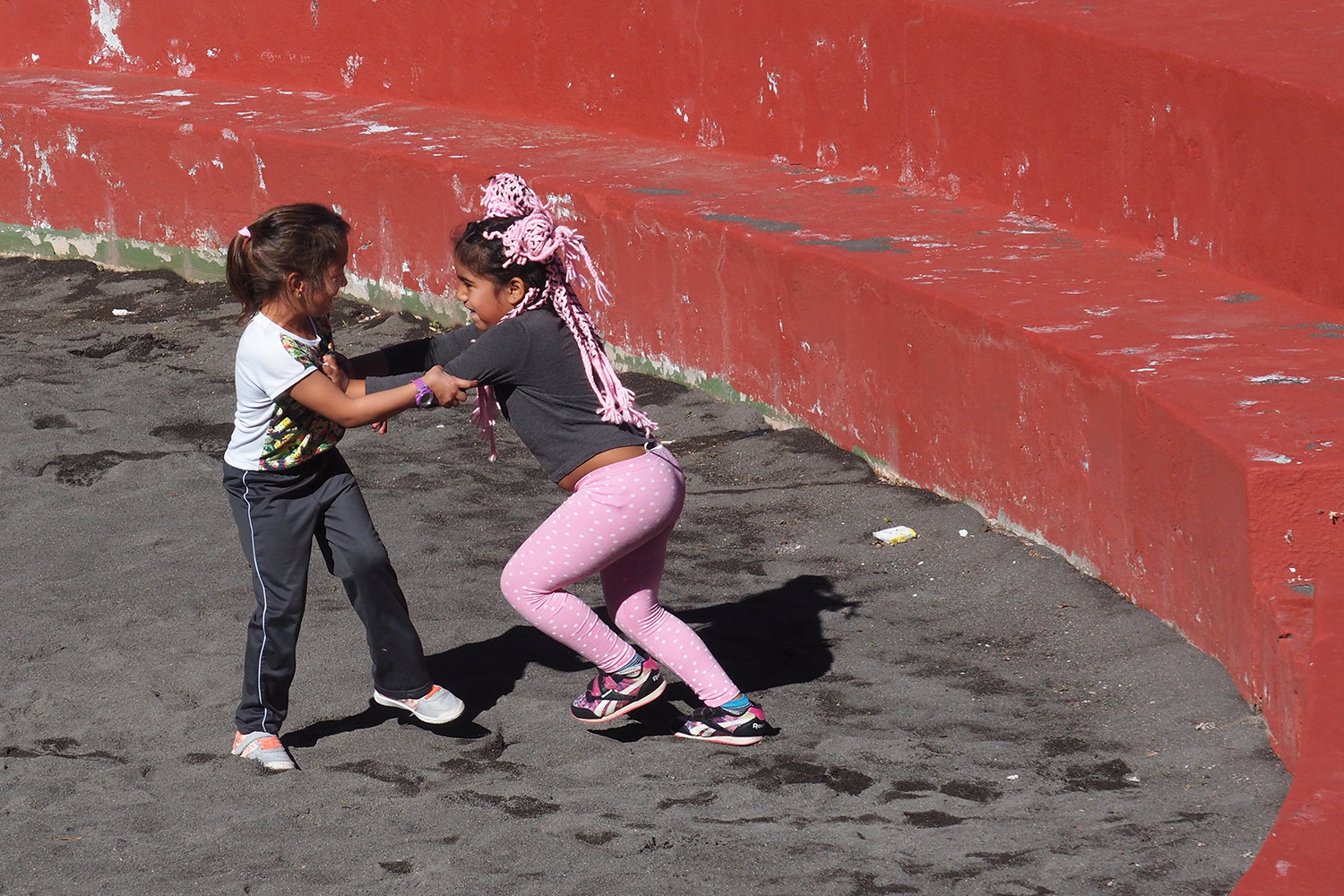 Der rosarote Panther . Lucha-Canaria-Arena in La Frontera . El Hierro . Kanarische Inseln 2018 (Foto: Andreas Kuhrt)