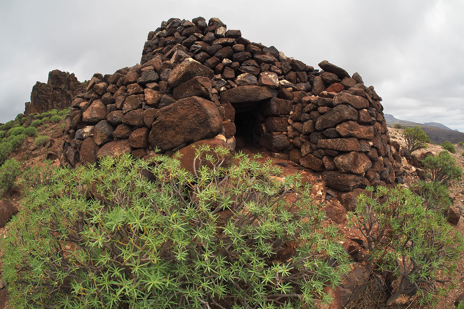 Camino la Mérica: Ruine . Valle Gran Rey . La Gomera . Kanarische Inseln 2018 (Foto: Andreas Kuhrt)