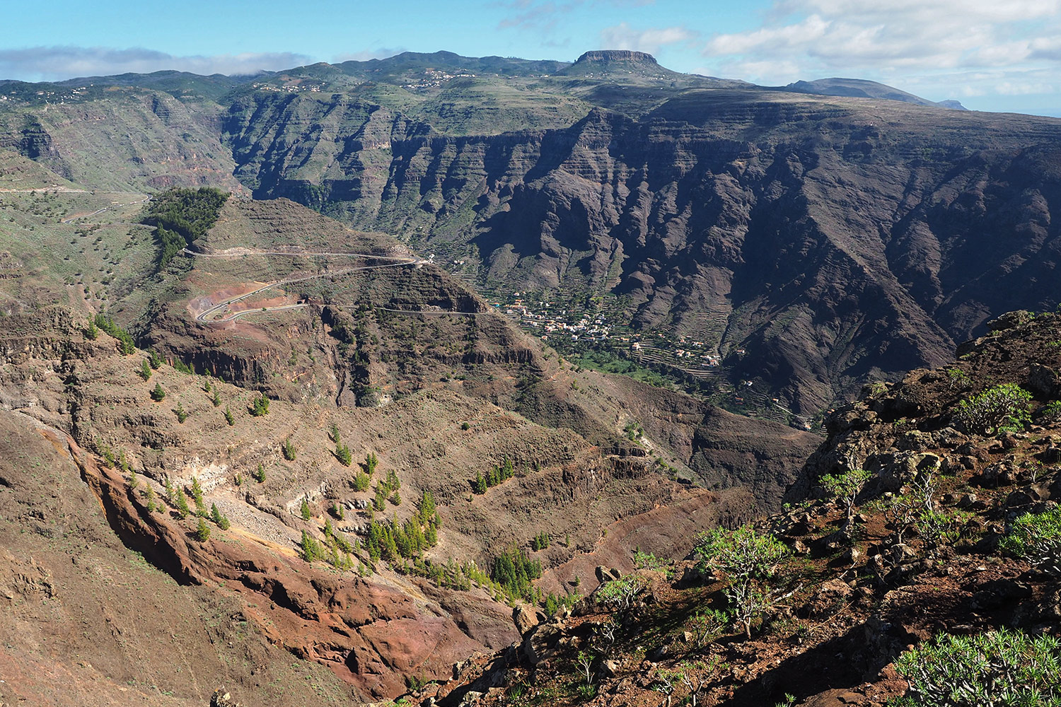Camino la Mérica: Blick zur Fortaleza . Valle Gran Rey . La Gomera . Kanarische Inseln 2018 (Foto: Andreas Kuhrt)