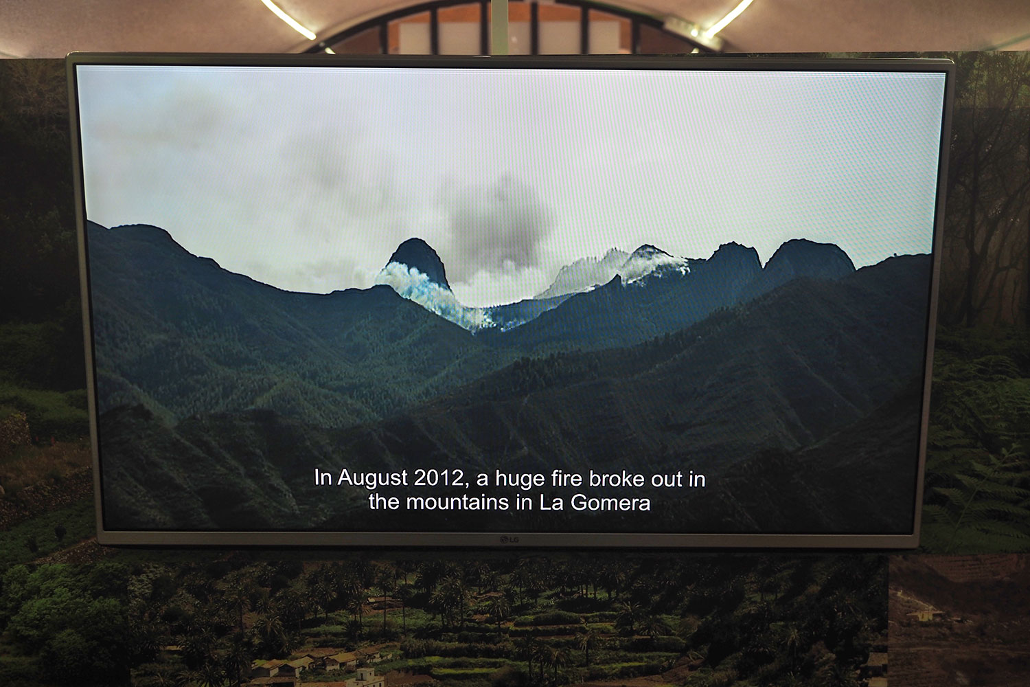 Garajonay-Besucherzentrum Juego de Bolas: Video Waldbrand 2012 . La Gomera . Kanarische Inseln 2018 (Foto: Andreas Kuhrt)