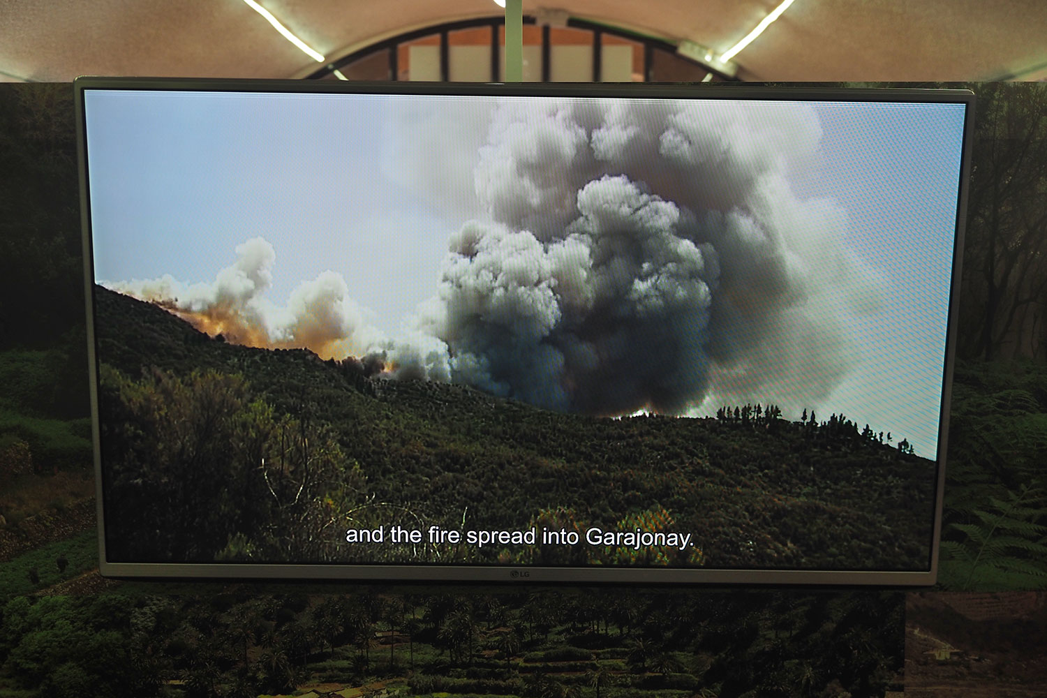 Garajonay-Besucherzentrum Juego de Bolas: Video Waldbrand 2012 . La Gomera . Kanarische Inseln 2018 (Foto: Andreas Kuhrt)