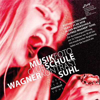 MusikFoto (Plakat) . Fotoclub-Kontrast-Ausstellung 2018 . Musikschule Suhl (Foto: Uli Pfeufer, Gestaltung: Andreas Kuhrt)