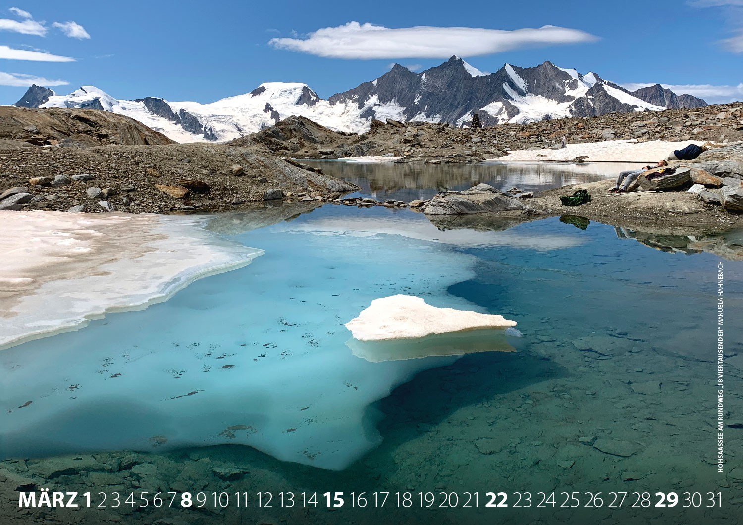 Kalender Fotografie Schweiz 2020: Hohsaassee am Rundweg "18 Viertausender" (Foto: Manuela Hahnebach 2019)
