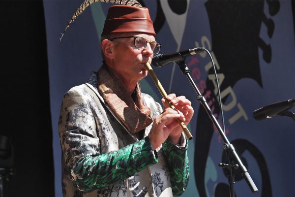 Rudolstadt-Festival 2019: Hudaki Village Band: Yuri Bukovynets (Foto: Andreas Kuhrt)