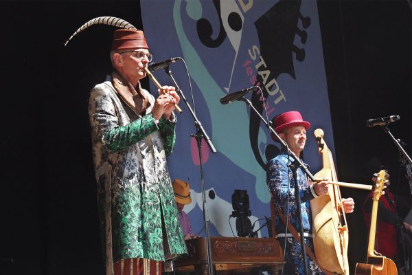 Rudolstadt-Festival 2019: Hudaki Village Band: Yuri Bukovynets, Vitaliy Kovach (Foto: Andreas Kuhrt)