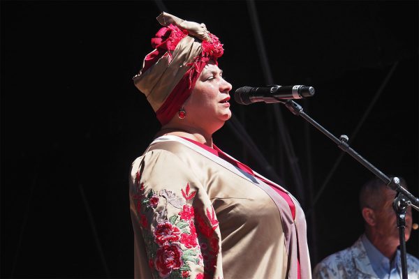 Rudolstadt-Festival 2019: Hudaki Village Band: Kateryna Yarynych (Foto: Andreas Kuhrt)