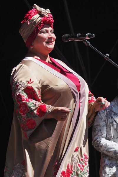 Rudolstadt-Festival 2019: Hudaki Village Band: Kateryna Yarynych (Foto: Andreas Kuhrt)