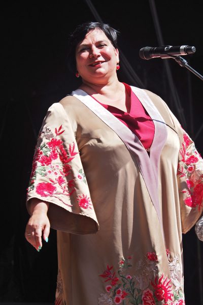 Rudolstadt-Festival 2019: Hudaki Village Band: Kateryna Yarynych (Foto: Andreas Kuhrt)