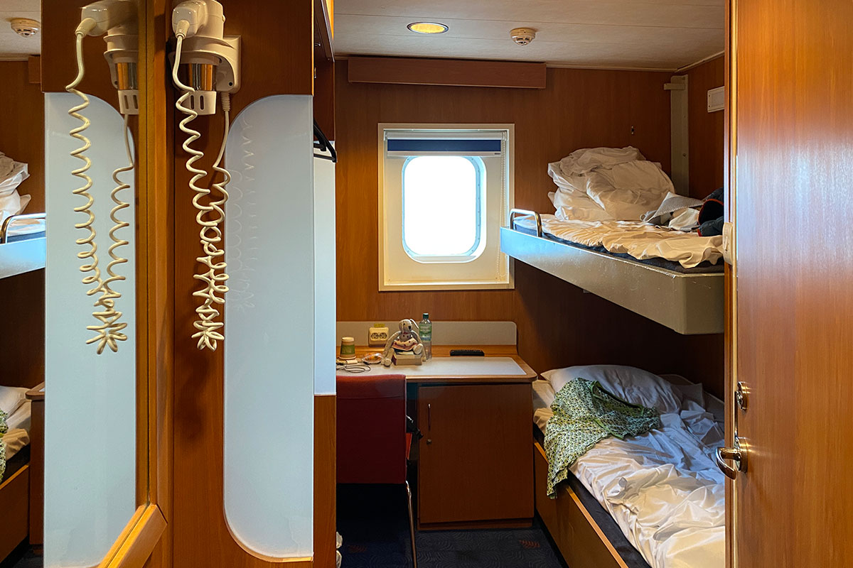 2022 Estland: Travemünde: Fähre Stena Nordica: Kabine (Foto: Andreas Kuhrt)