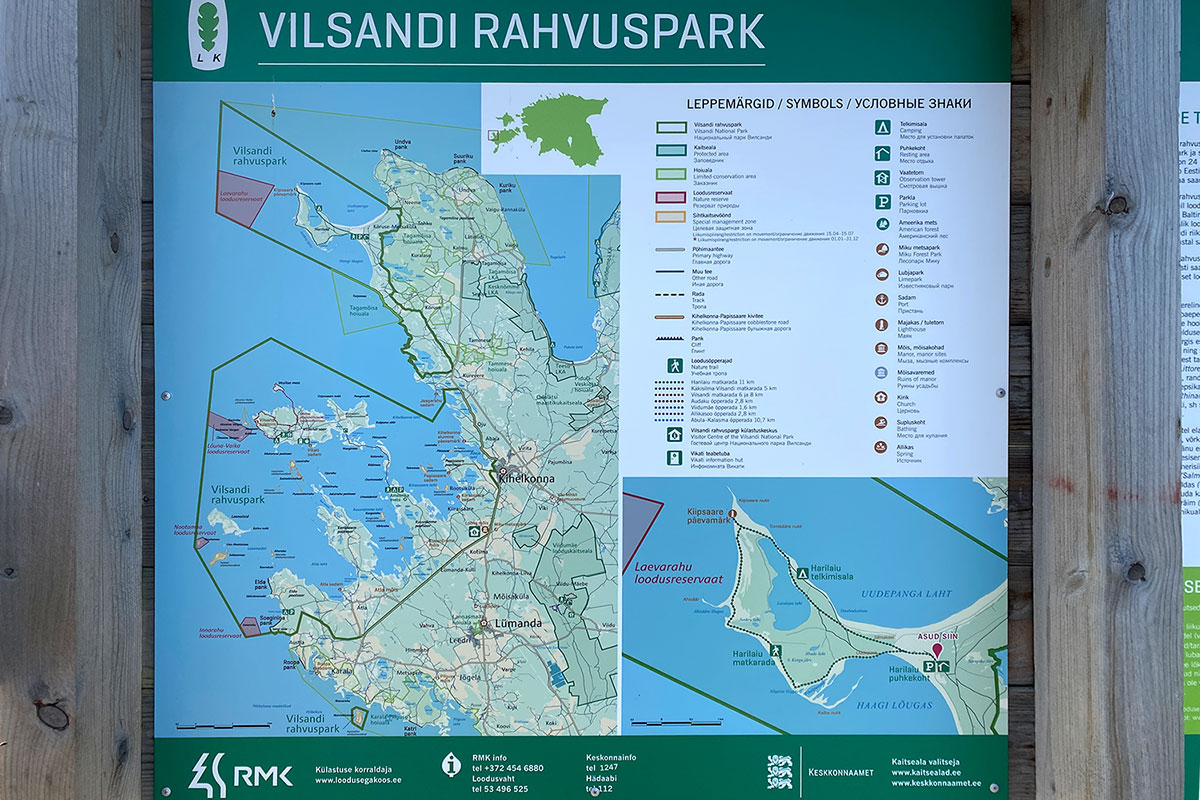 2022 Estland: Saaremaa: Vilsandi Nationalpark Schild (Foto: Andreas Kuhrt)