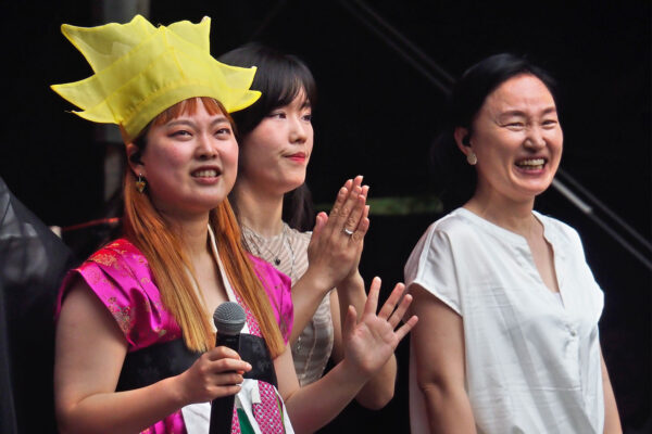 Rudolstadt Festival 2022: AK Dan Gwang Chil (ADG7): Minyoung An, Jinyoung Sunwoo, Hyang Hee Lee (Foto: Andreas Kuhrt)