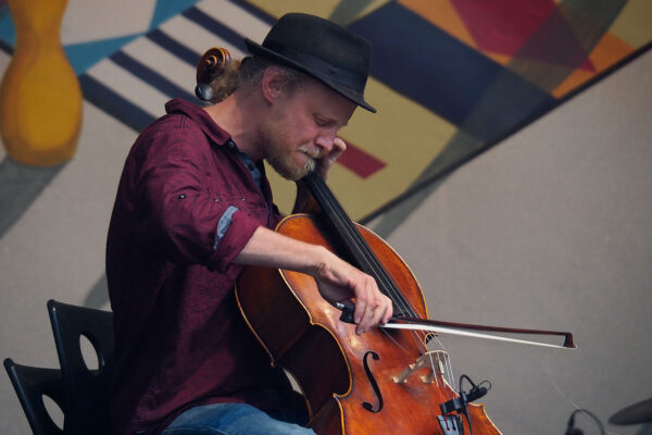 Rudolstadt Festival 2022: Wild Strings Trio: Toby Kuhn (Foto: Andreas Kuhrt)