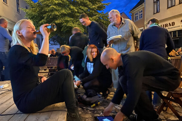 Rudolstadt Festival 2022: Linebug: nach dem Auftritt (Foto: Andreas Kuhrt)