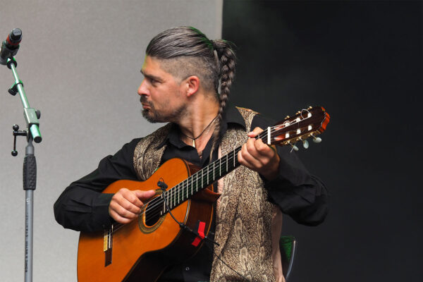 Rudolstadt Festival 2022: Wild Strings Trio: Aleksander Kuzmić (Foto: Manuela Hahnebach)