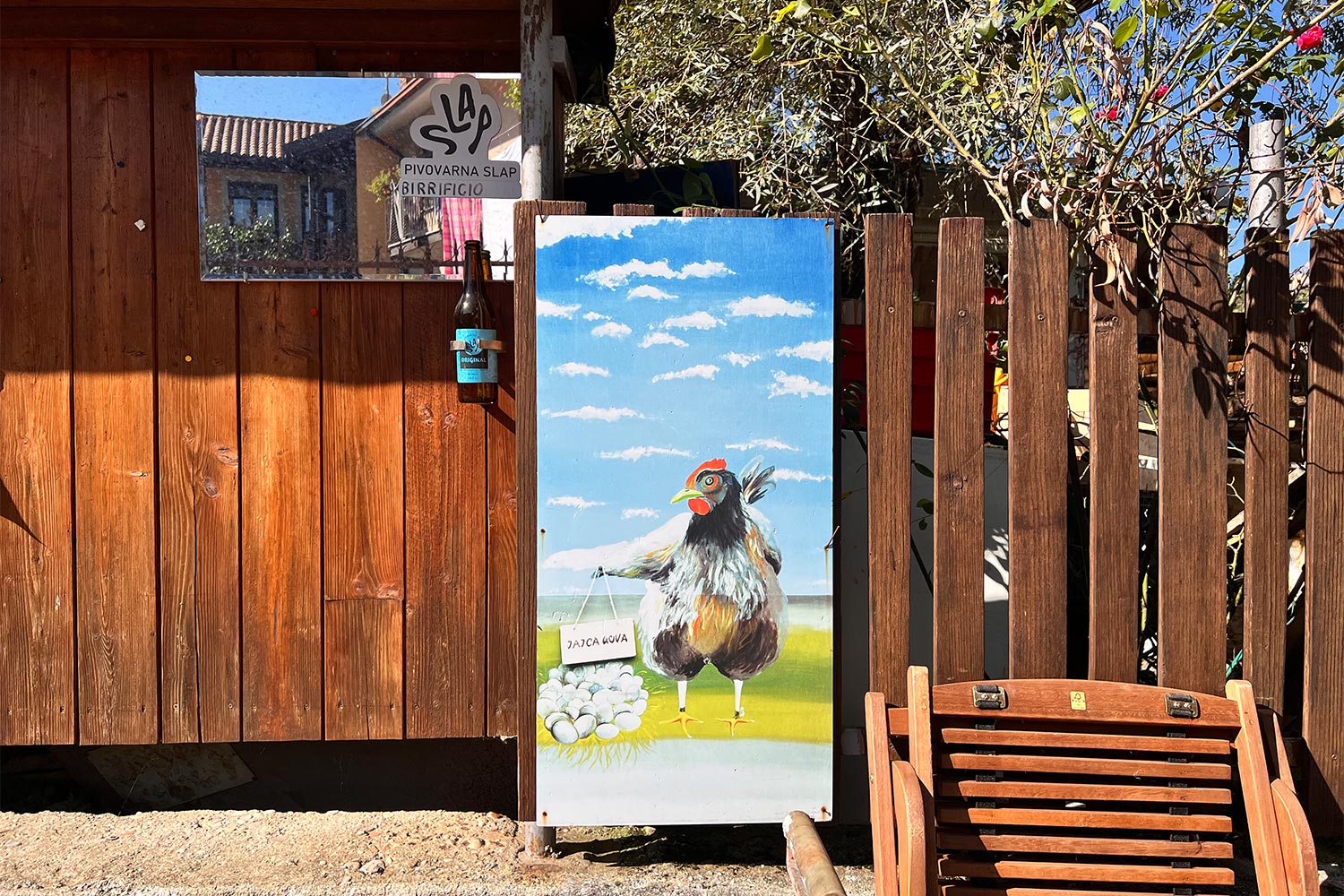 Tour Friaul 2023: Draga Sant'Elia: Selbstbedienung (Foto: Manuela Hahnebach)