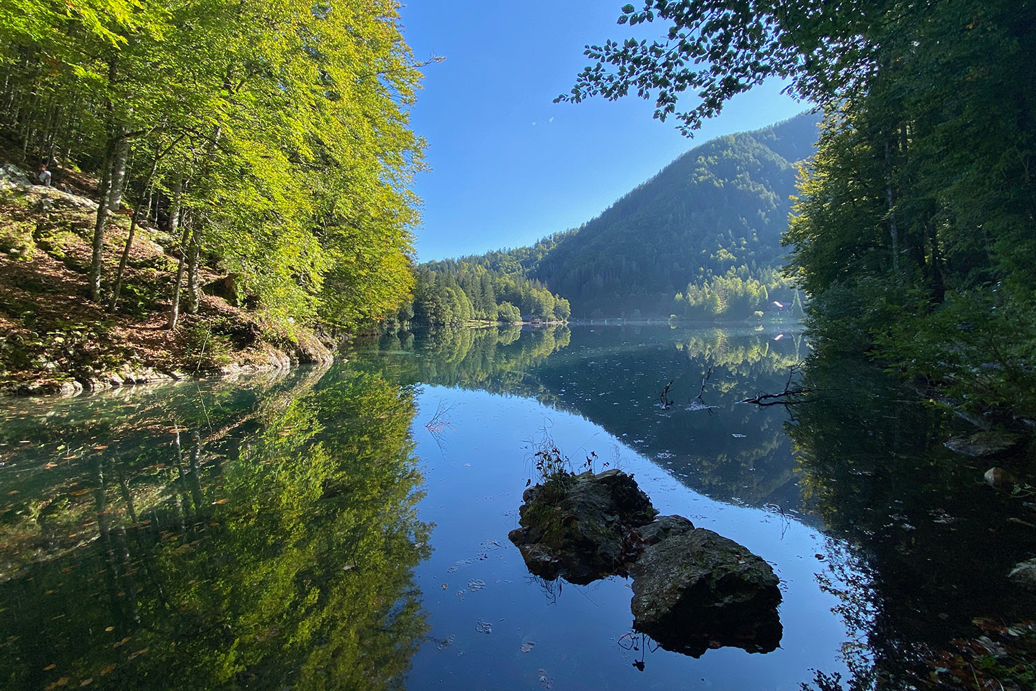 Tour Friaul 2023: unteren Lago di Fusine (Foto: Andreas Kuhrt)