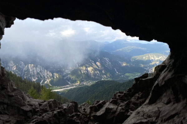 Tour Friaul 2023: Val Dogna: 1.-Weltkriegs-Stellung an der Forchia di Cjanalot (Piper-Scharte) (Foto: Andreas Kuhrt)