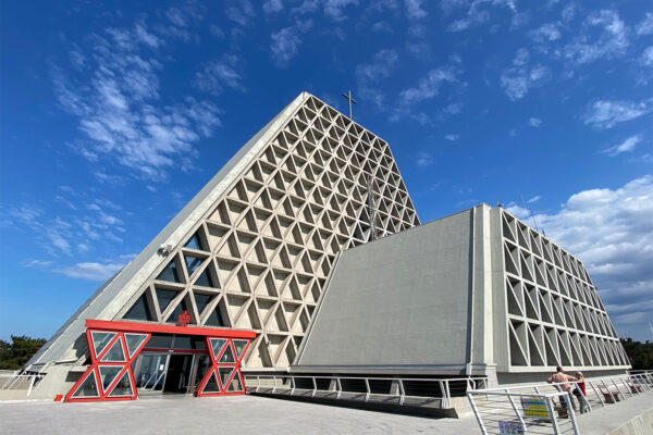 Tour Friaul 2023: Wallfahrtskirche Santuario di Monte Grisa (Foto: Andreas Kuhrt)