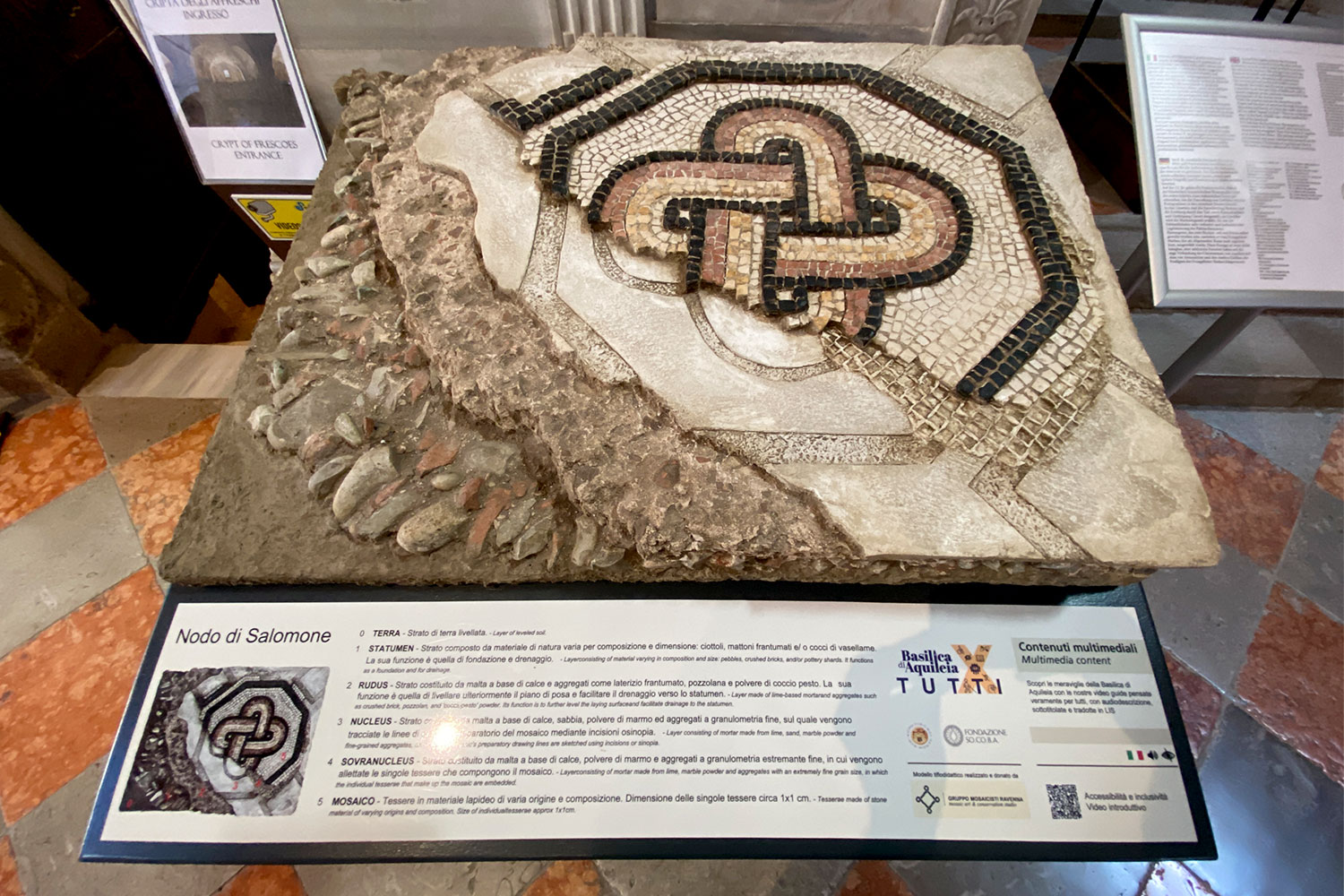 2023-friaul-aquileia-basilika-mosaik-aufbau-IMG_6110ak Tour Friaul 2023: Aquileia: Basilika: Aufbau des Mosaikbodens (Foto: Andreas Kuhrt)