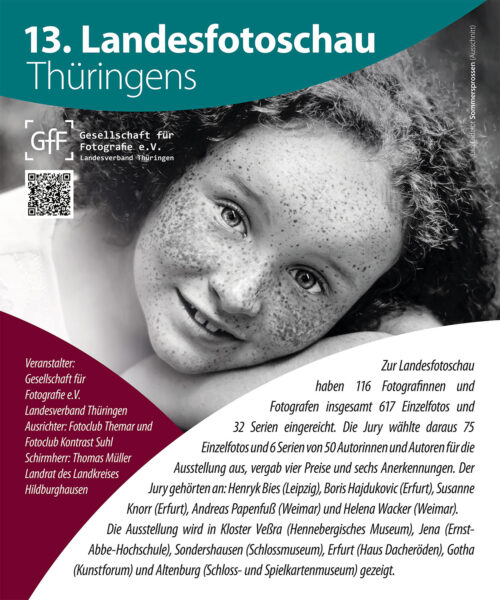 13. Landesfotoschau Thüringens 2023: Infoposter (Foto: Julia Didelot, Gestaltung: Designakut)