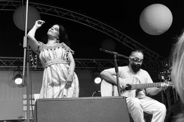 Rudolstadt-Festival 2023: Yamma Ensemble: Talya G. A Solan + Aviv Bahar (Israel) (Foto: Andreas Kuhrt)