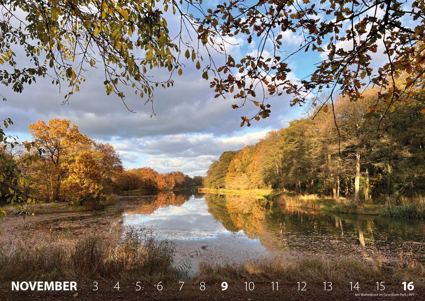 Fotokalender 2025: bauhaus + dessau: Wallwitzsee im Georgium-Park Dessau (Foto/Gestaltung: Andreas Kuhrt)