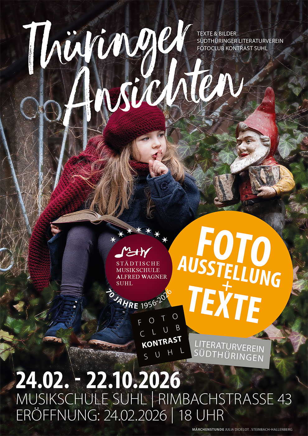 24.01. - 22.10.2026: Fotoclubausstellung "Thüringer Ansichten" in der Musikschule Suhl (Plakat, Foto: Julia Didelot)