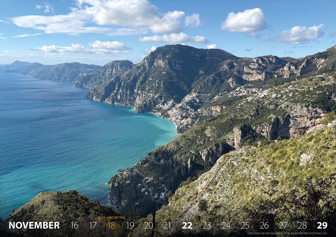 Fotokalender 2026: Italien: Götterweg an der Amalfiküste von Bomerano nach Positano (Foto: Manuela Hahnebach)