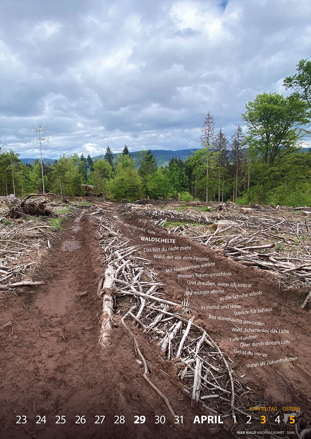 Literaturkalender Thüringer Ansichten 2026: War Wald (Foto: Andreas Kuhrt, Gestaltung: Designakut 2025)