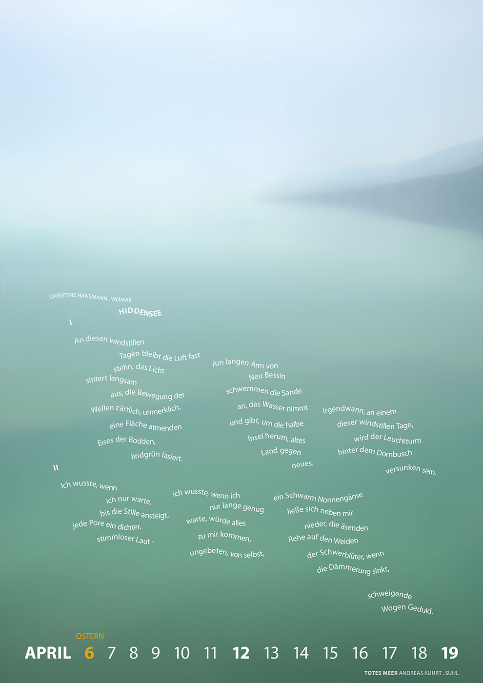 Literaturkalender Thüringer Ansichten 2026: Totes Meer (Foto: Andreas Kuhrt, Gestaltung: Designakut 2025)