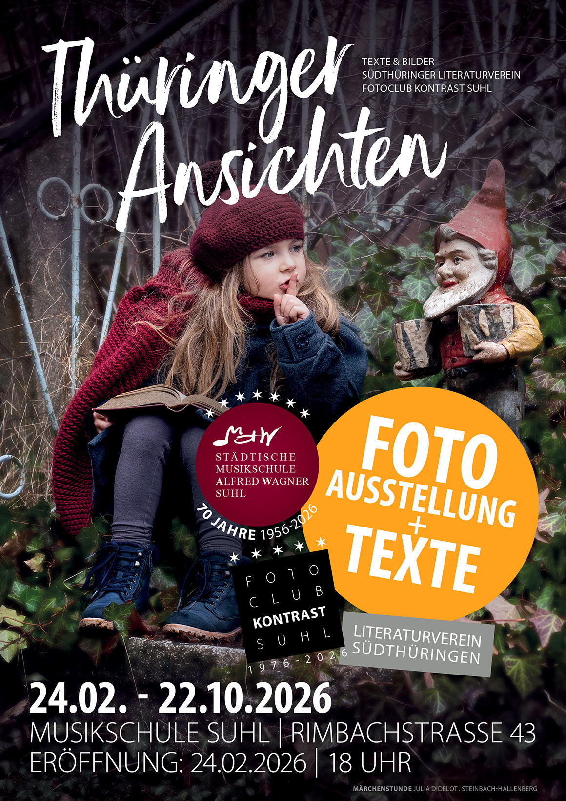 24.01. - 22.10.2026: Fotoclubausstellung "Thüringer Ansichten" in der Musikschule Suhl (Plakat, Foto: Julia Didelot)