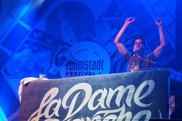 La Dame Blanche: Marc "Babylotion" Damblé . Rudolstadt-Festival 2017 (Foto: Manuela Hahnebach)