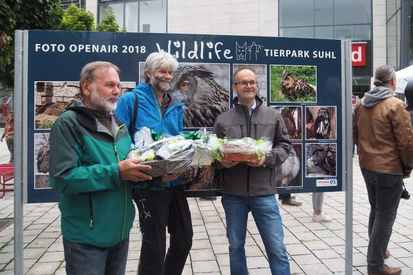 Ausstellungseröffnung: Preisträger: Klaus Wahl, Andreas Kuhrt, Jens Gutberlet . Foto Openair "Wildlife - Tierpark Suhl" 23.06.2018 (Foto: Manuela Hahnebach)