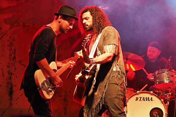 Johan Carlberg, Ramy Essam & Oskar Häggdahl . Rudolstadt-Festival 2018 (Foto: Manuela Hahnebach)