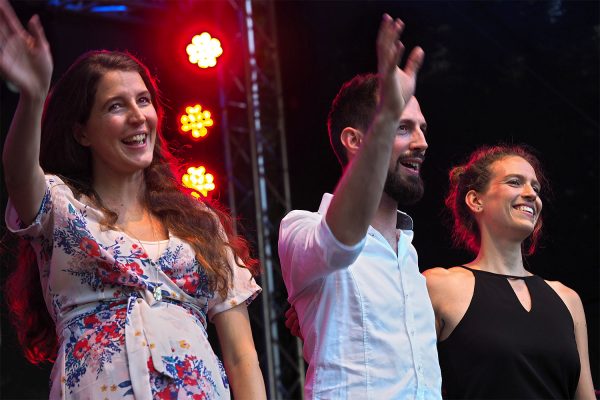 Ganes: Elisabeth Schuen, Nick Flade & Natalie Plöger . Rudolstadt-Festival 2018 (Foto: Manuela Hahnebach)