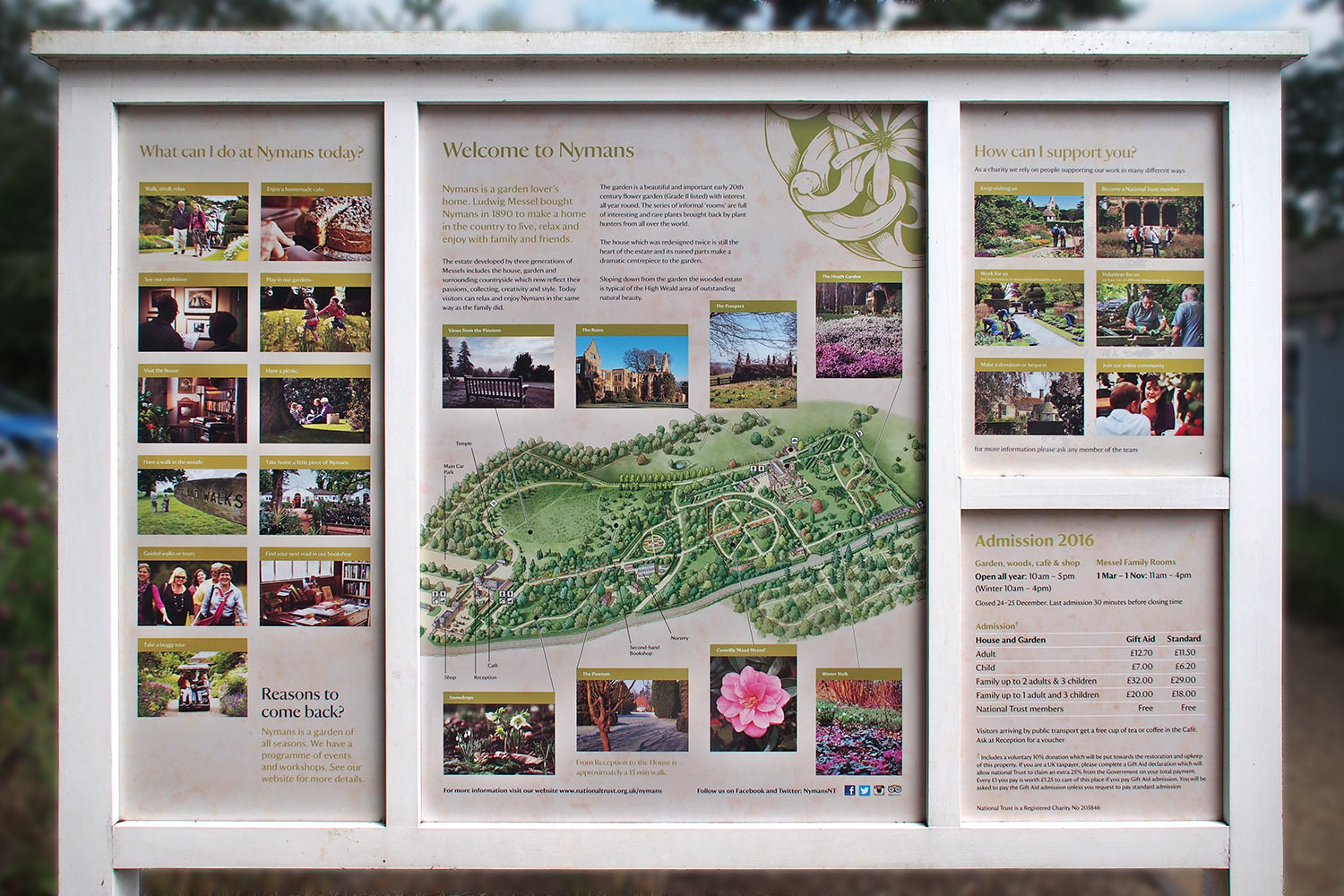EM086645-mh-2016-suedengland-nymans-house-garden-plan Plan . Nymans House & Garden . bei Handcross . England (Foto: Manuela Hahnebach 2016)