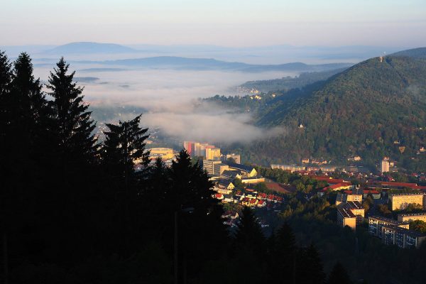 Südthüringentrail 2018 . Blick vom Döllberg nach Suhl